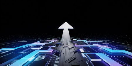 3d illustration of abstract digital technology background. High resolution image.の素材