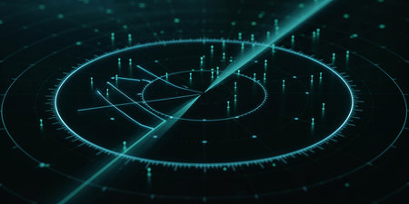 Futuristic interface with graphs and charts. Business concept. 3D Renderingの素材