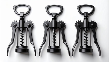 Corkscrew set isolated on white background. 3d illustration.の素材