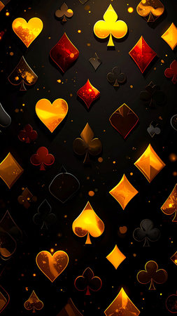 playing cards on a black background, vector illustration, eps10の素材