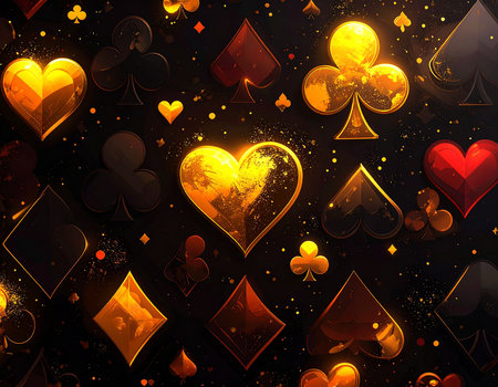 Abstract background with playing cards and hearts. EPS 10 vector file includedの素材