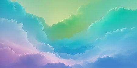 Colorful sky background with soft clouds. Vector illustration. Eps 10の素材