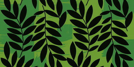 Seamless pattern with olive branches on a grunge background.の素材
