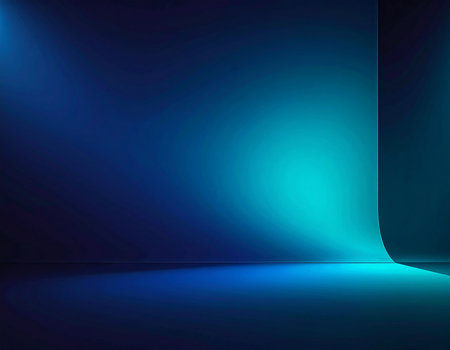 Blue light in the dark room. Abstract background. Vector illustration.の素材