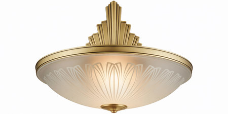 Ceiling lamp isolated on white background. 3D rendering.の素材