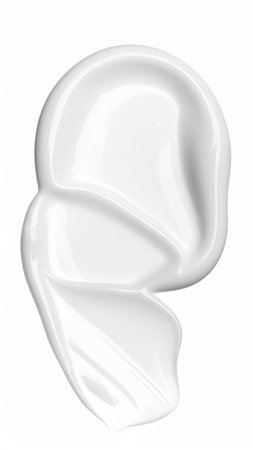 close up of  a white paint drop on white background with clipping pathの素材