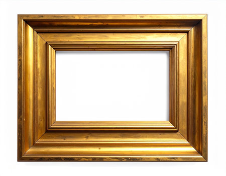 wooden picture frame isolated on white background, clipping path included.の素材