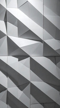 Abstract background of polygonal shapes in black and white colors.の素材