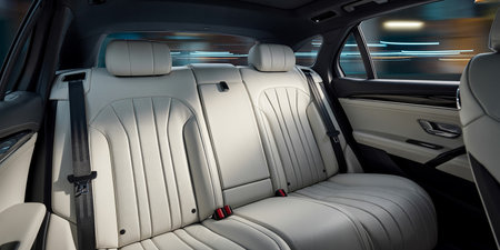 White leather interior of a modern car. Interior of a luxury car.の素材
