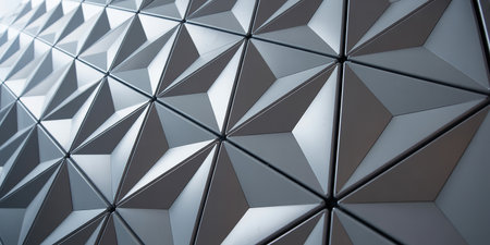 3d render, abstract geometric background with polygonal triangular elementsの素材