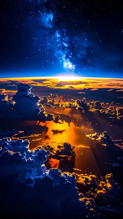 Sunset over the planet Earth. Elements of this image furnished by NASAの素材