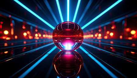 3d rendering of abstract technology background. Futuristic Sci Fi tunnelの素材