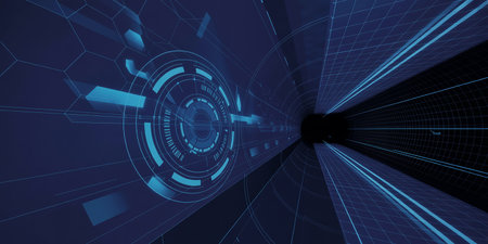 Abstract technology background. Futuristic virtual graphic touch user interface HUD.の素材