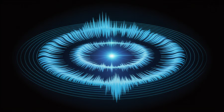 Futuristic abstract technology background, glowing lines and bokehの素材