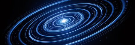 Abstract blue lines on black background. 3d rendering, 3d illustration.の素材