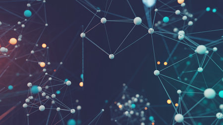 Abstract polygonal space low poly dark background with connecting dots and lines. Connection structure. 3d renderingの素材