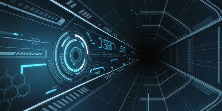 Futuristic technology interface. Abstract futuristic background. 3D renderingの素材