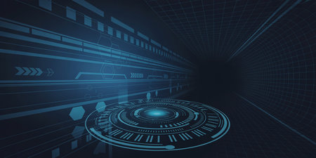 Futuristic technology interface. Technology background. Vector illustration for your designの素材