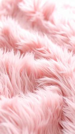 Pink fur texture as background, closeup. Soft fluffy fur textureの素材