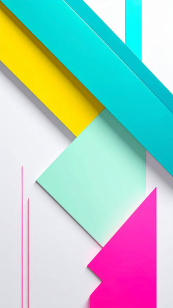 Colorful abstract background with geometric shapes. 3d render illustration.の素材