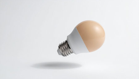 LED light bulb on a white background. 3d rendering, 3d illustrationの素材