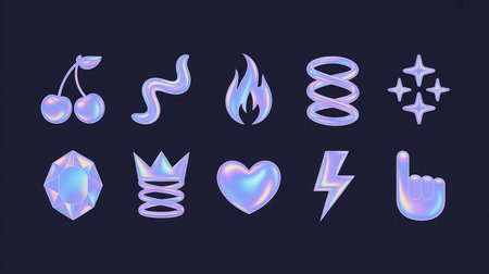 A set of neon signs on a black background. Vector illustration.の素材