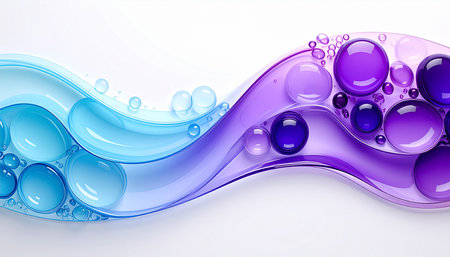 abstract blue and purple background with water droplets, vector illustrationの素材