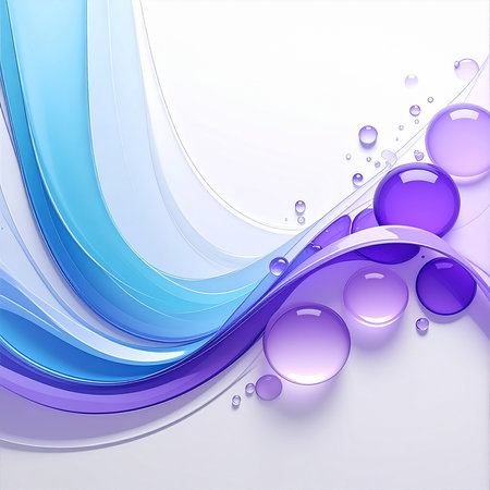abstract background with blue and purple water drops, vector illustration.の素材