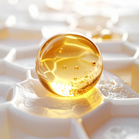 Transparent vitamin capsule with omega 3 and vitamin D on white backgroundの素材