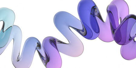 3d render of teeth in blue and purple color isolated on white backgroundの素材