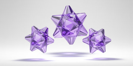 3d render of star in white background, computer generated images.の素材