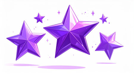 Purple stars on a white background. Vector illustration. Eps 10の素材