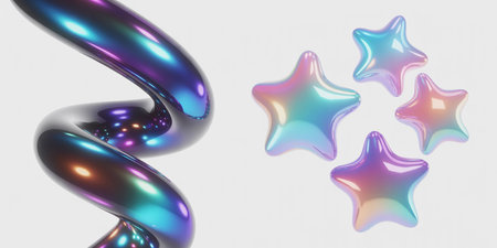 3d rendering of abstract fluid shape in white background. Futuristic shape design.の素材