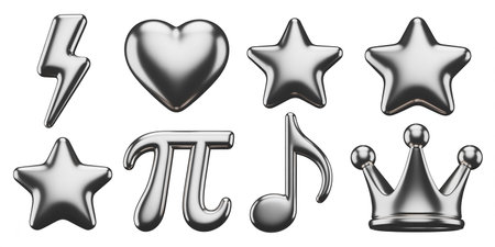 Silver metal alphabet. Letter T in the form of a heart.の素材