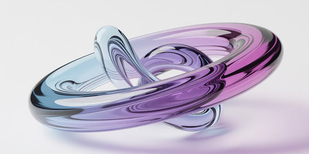 Abstract 3d rendering of water waves in blue and purple colors.の素材