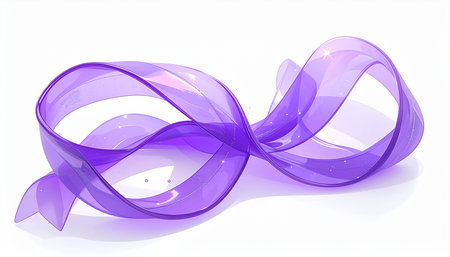 Purple ribbon isolated on white background. Vector illustration. Eps 10.の素材