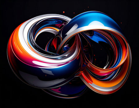 3D rendering of abstract wavy background. Computer generated graphics.の素材