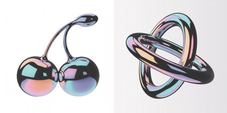 3d rendering of an abstract ring with some reflections on it.の素材