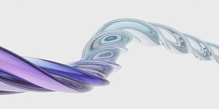 Abstract 3d rendering of wavy surface. Futuristic background with flowing liquid shapes.の素材