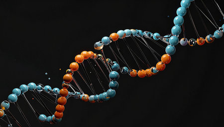 DNA molecule isolated on black background. 3d render of DNA moleculeの素材