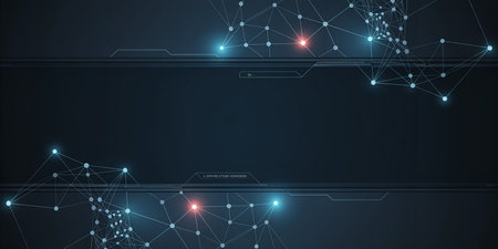 Abstract futuristic background with connected lines and dots. Graphic concept for your designの素材
