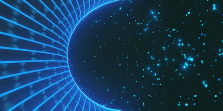 Futuristic technology wave background. Vector illustration for your design.の素材