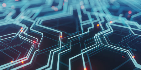 Abstract circuit board background. Technology and science concept. 3D Renderingの素材