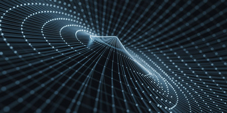 Abstract polygonal space low poly dark background with connecting dots and lines. Connection structure. 3d renderingの素材