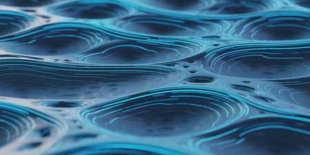 Abstract blue liquid background. 3d rendering, 3d illustration.の素材