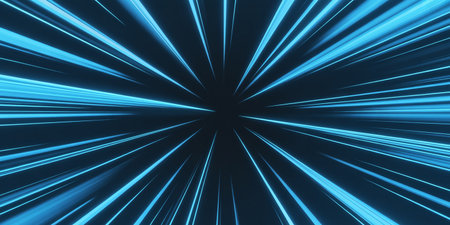 Abstract background with blue rays, 3d rendering. Computer digital drawing.の素材