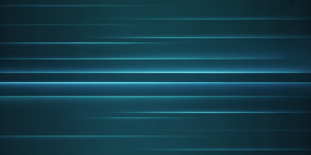 Abstract blue lines on a dark background. Futuristic technology style.の素材