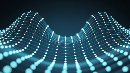3d rendering of abstract technology digital background. Network connection structure.の素材
