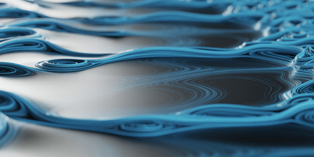 Abstract 3d rendering of wavy surface. Creative background design.の素材