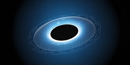 Glowing eye on a dark background. The concept of science, technology, the Internet.の素材